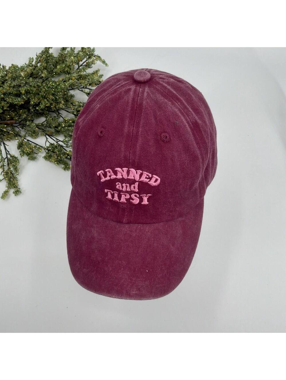 Tanned And Tipsy Maroon Baseball Cap Women’s Hat